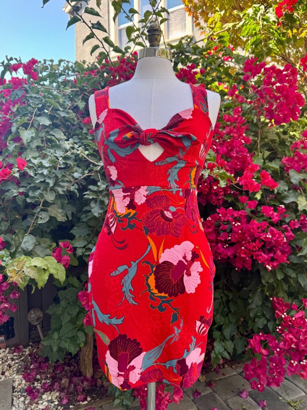 Free People Sweet Cherry Red Floral Print Dress | US M | Excellent Condition